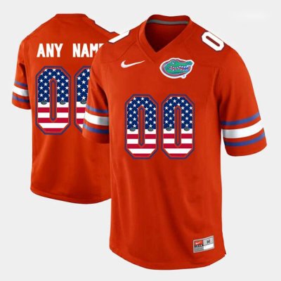 Men's Florida Gators #00 Customize NCAA Nike Orange US Flag Fashion Authentic Stitched College Football Jersey PMR8262TT